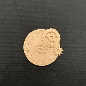 Ξυλόγλυπτο Διακοσμητικό Ρολόι  Γρανάζι Διάμετρος 5εκ.