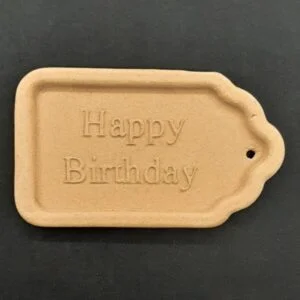 Ξυλόγλυπτο Διακοσμητικό Ταμπέλα "Happy birthday" 10εκ. Χ 5εκ.