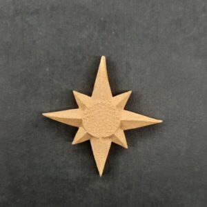 Ξυλόγλυπτο Διακοσμητικό Αστέρι 4 εκ. Χ 4εκ.