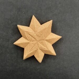 Ξυλόγλυπτο Διακοσμητικό Αστέρι 4,5εκ. Χ 4,5εκ.