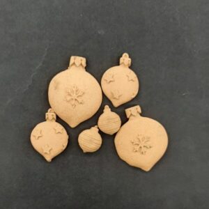 Ξυλόγλυπτο Διακοσμητικό Χριστουγεννιάτικο Στολίδι σετ 6 Τεμαχίων