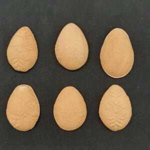 Ξυλόγλυπτο Διακοσμητικό Πασχαλινό αυγό σετ 6 Τεμαχίων