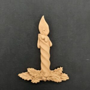 Ξυλόγλυπτο Διακοσμητικό Χριστουγεννιάτικο Κερί 5εκ. Χ 7εκ.