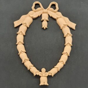 Ξυλόγλυπτο Διακοσμητικό Χριστουγεννιάτικο Στεφάνι 18εκ. Χ 24,5εκ.