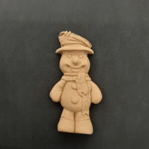 Ξυλόγλυπτο Διακοσμητικό Χιονάνθρωπος 8εκΧ4εκ.