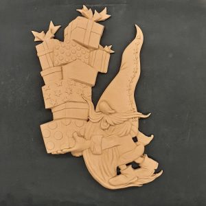 Ξυλόγλυπτο Διακοσμητικό Άγιος Βασίλης με Δώρα