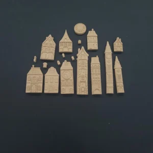 Ξυλόγλυπτο Χωριό   Σετ 18τεμ.